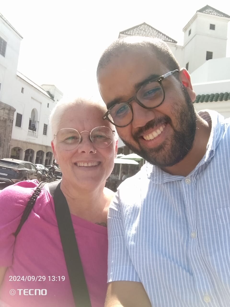 Ayoub with a guest in Casablanca