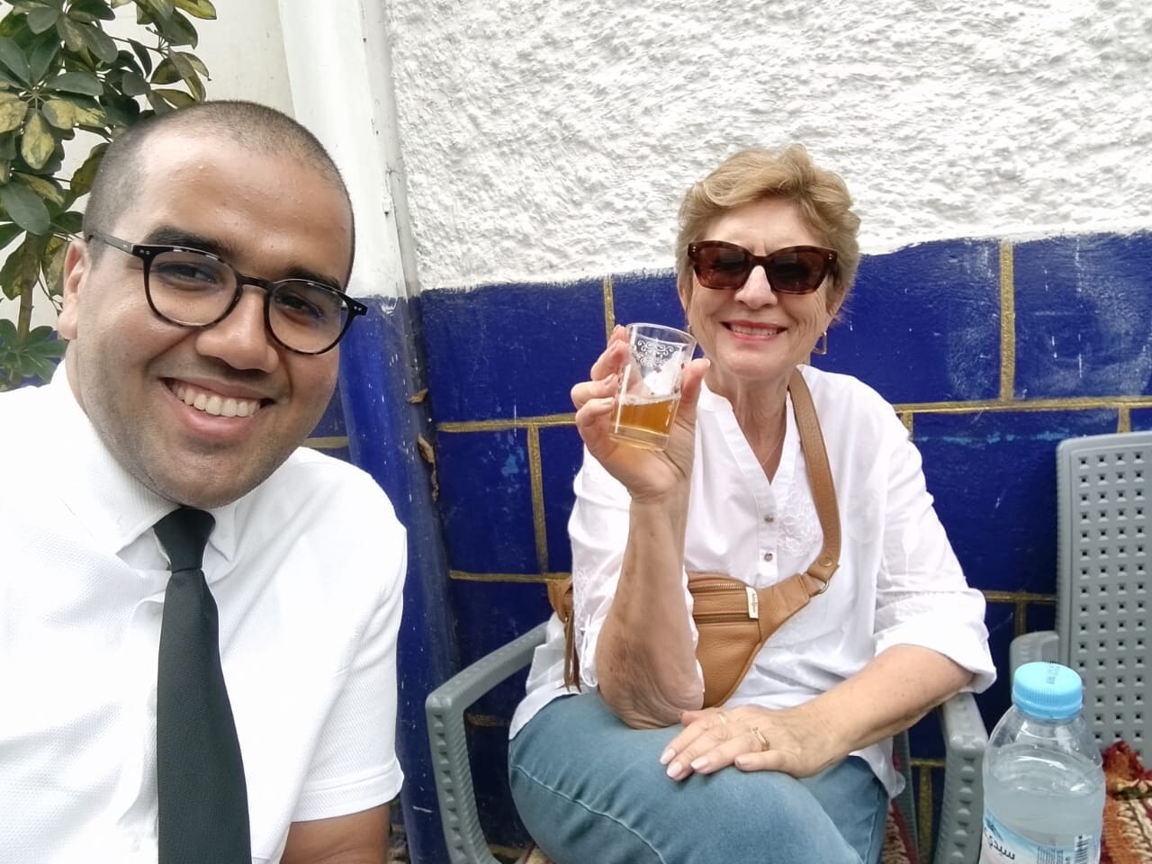 Ayoub sharing Moroccan tea with a guest